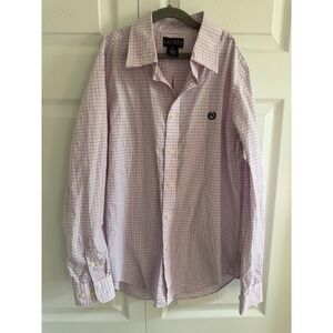 Lauren Ralph Lauren Boys Plaid Button Down Shirt Size 16 Pink Blue Long Sleeve.